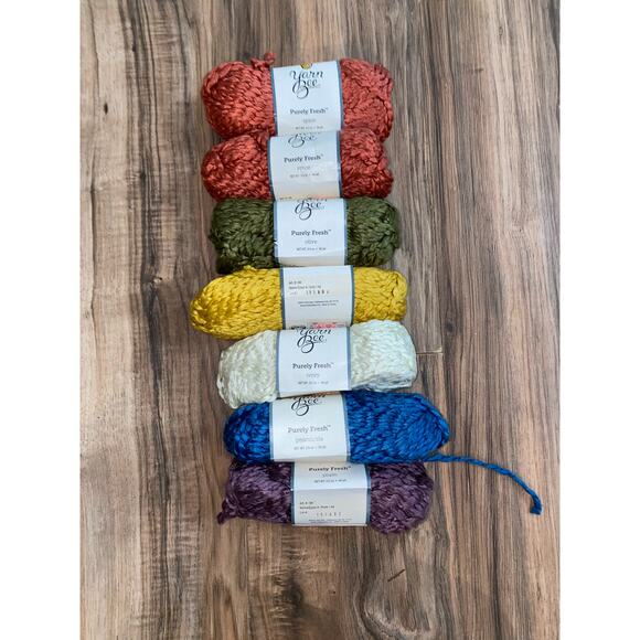 NWT Yarn Bee lyocell discontin Spice Ivory Gold Olive Plum Peacockle lot 7 skins - Picture 3 of 6